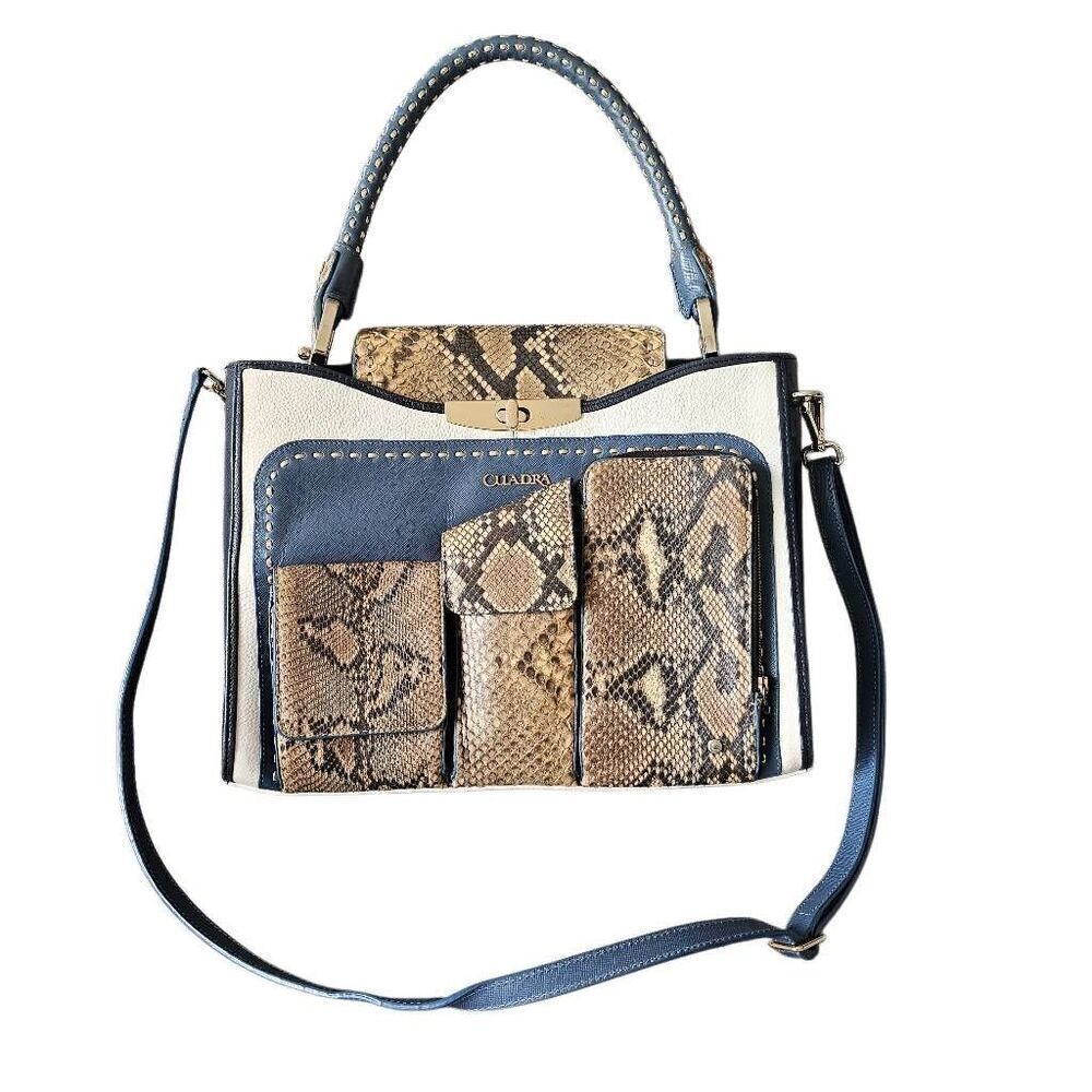 Cuadra sky blue phyton shoulder bag crossbody